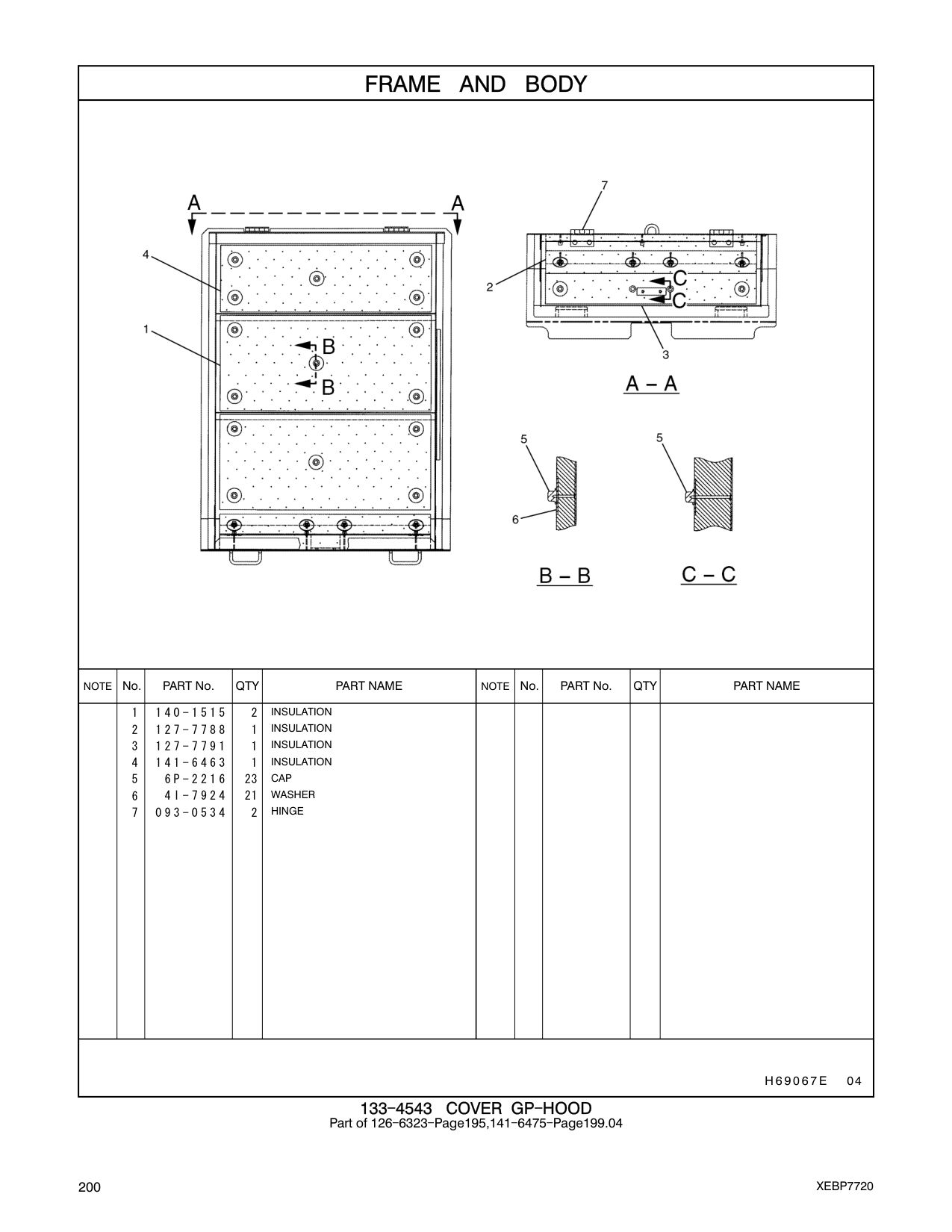 141-6463 INSULATION CAT parts manual diagram