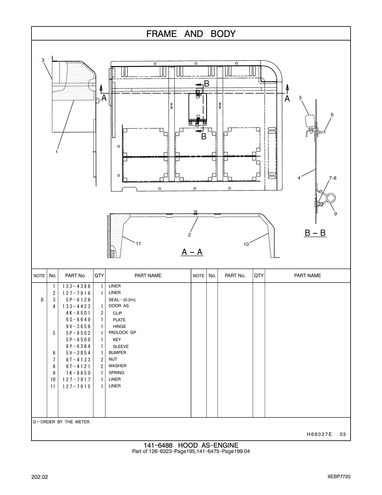 133-4388 LINER CAT parts manual diagram
