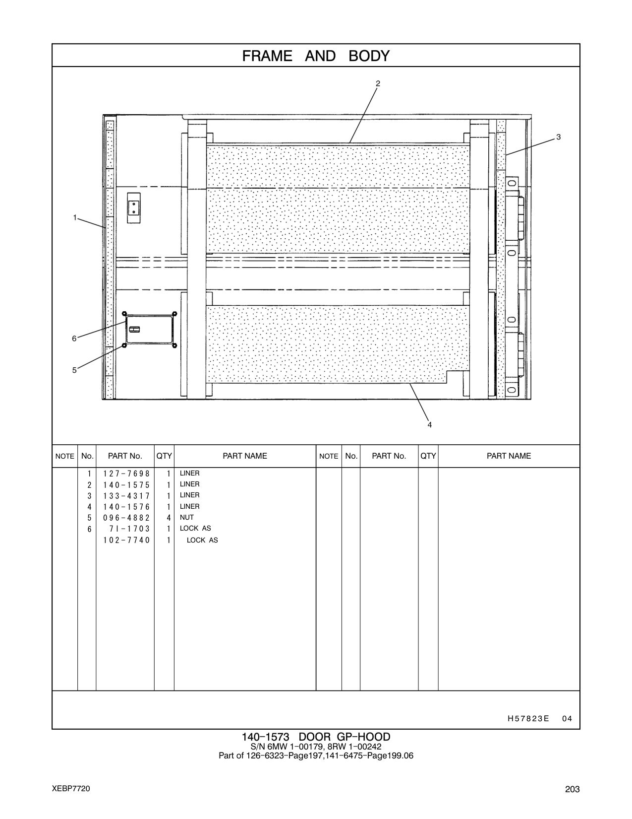 140-1576 LINER CAT parts manual diagram