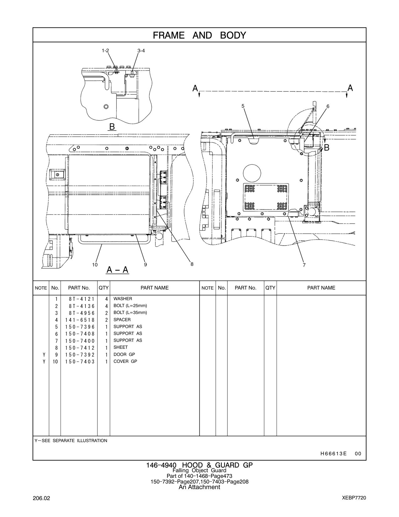 150-7400 SUPPORT AS CAT parts manual diagram