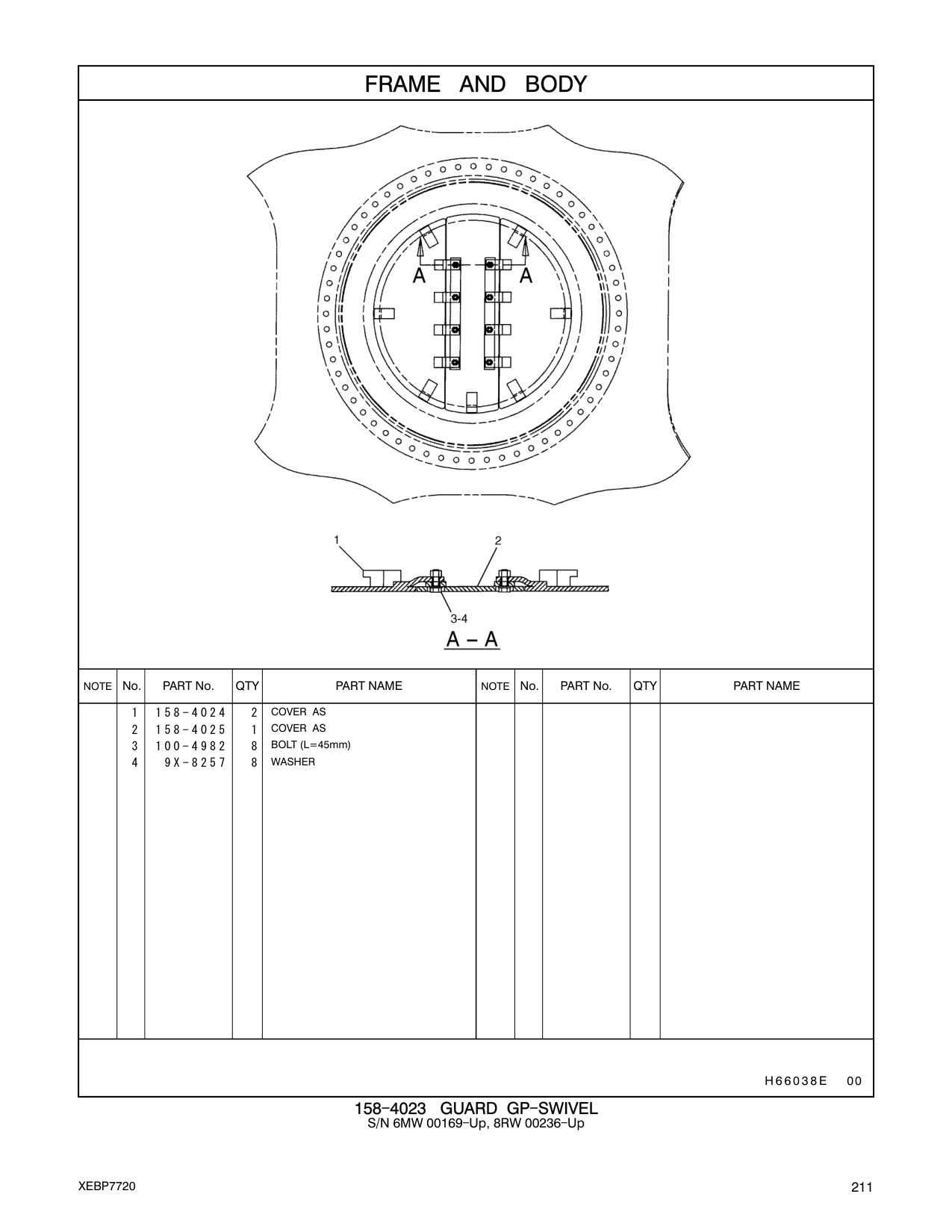 100-4982 BOLT (L=45mm) CAT parts manual diagram