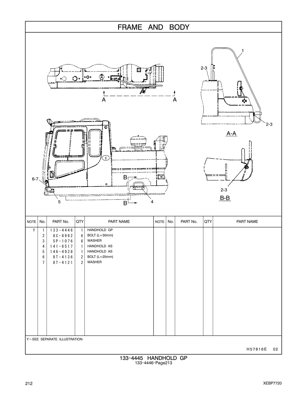 141-6517 HANDHOLD AS CAT parts manual diagram