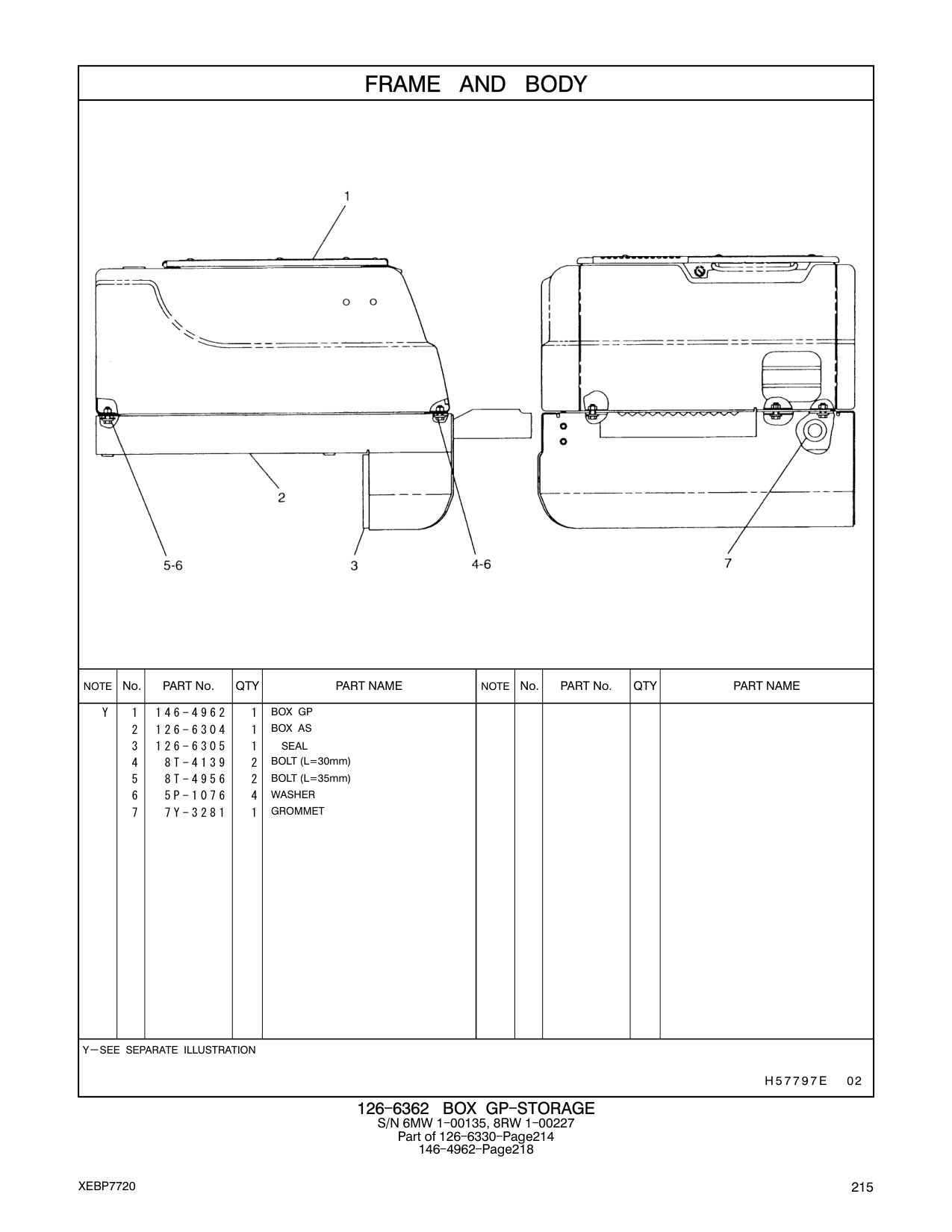 7Y-3281 GROMMET CAT parts manual diagram
