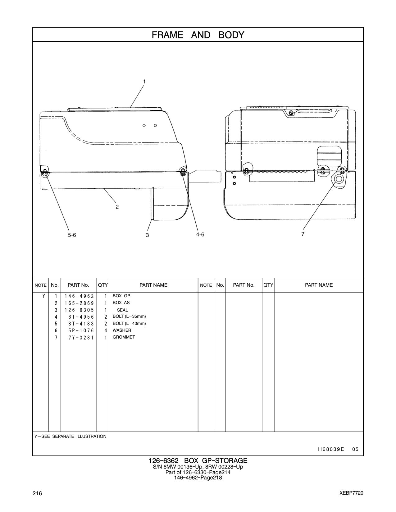 165-2869 BOX AS CAT parts manual diagram