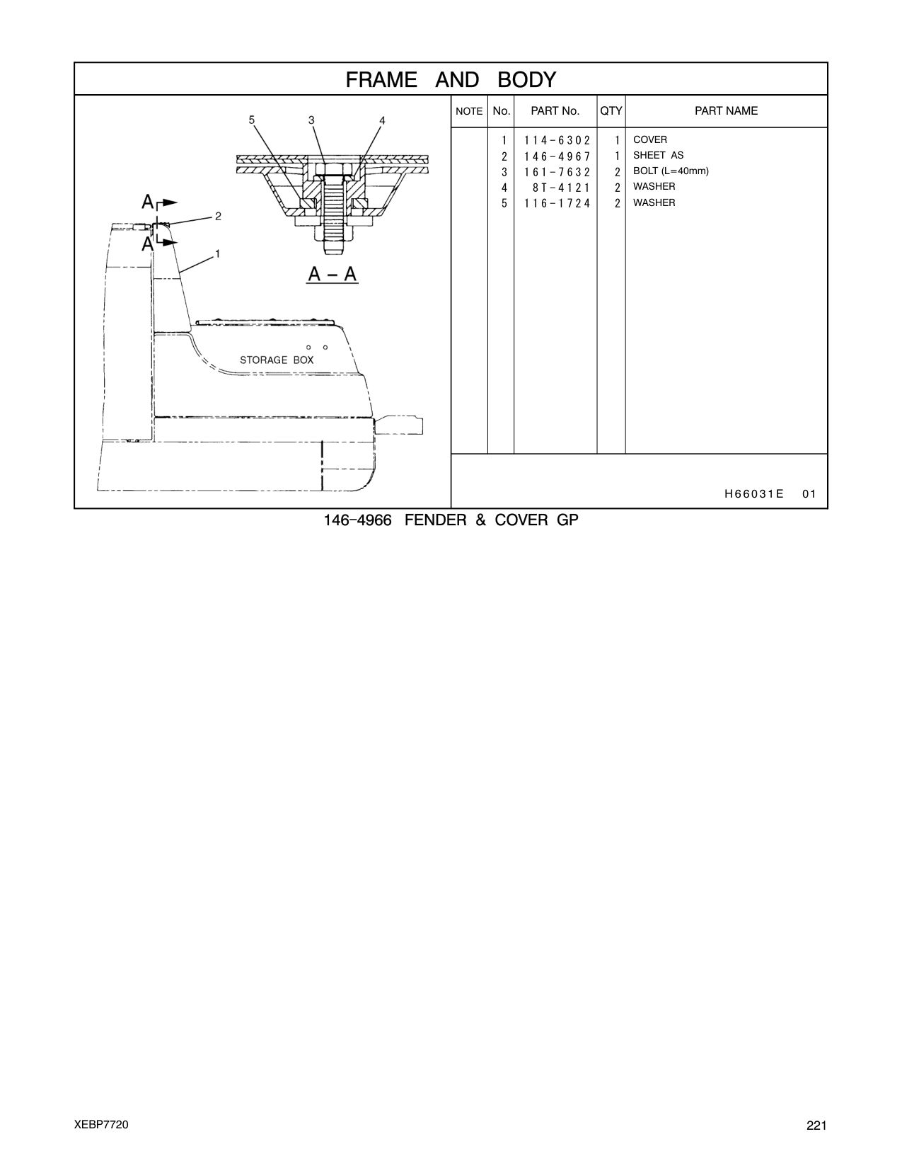 161-7632 BOLT (L=40mm) CAT parts manual diagram