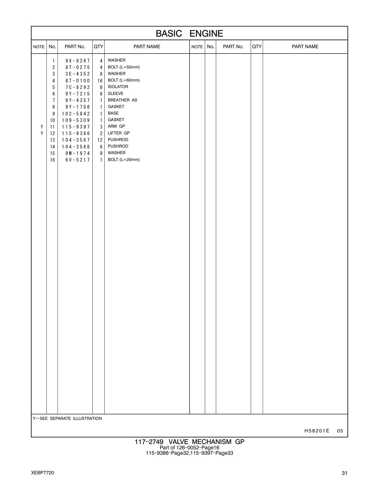 104-3568 PUSHROD CAT parts manual diagram