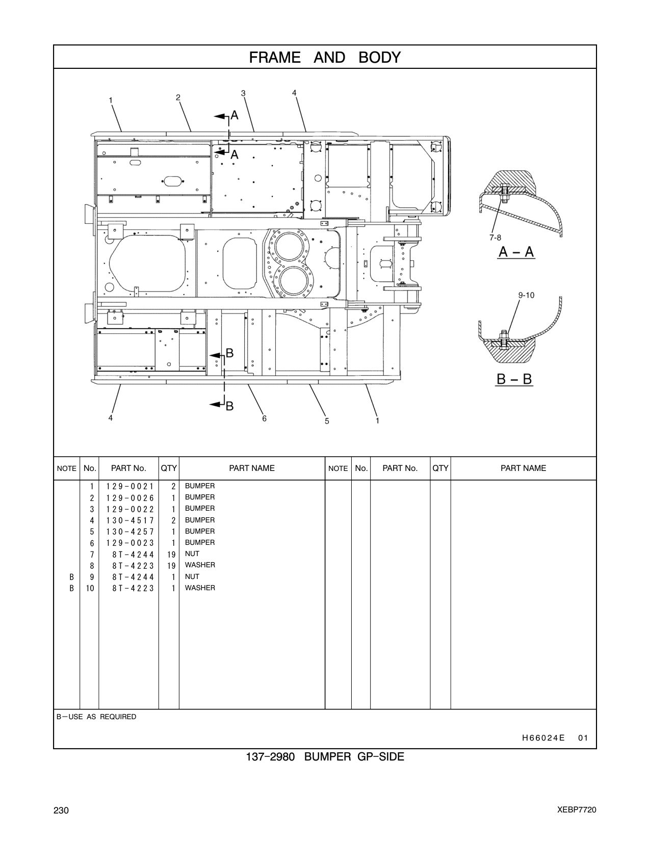 129-0026 BUMPER CAT parts manual diagram