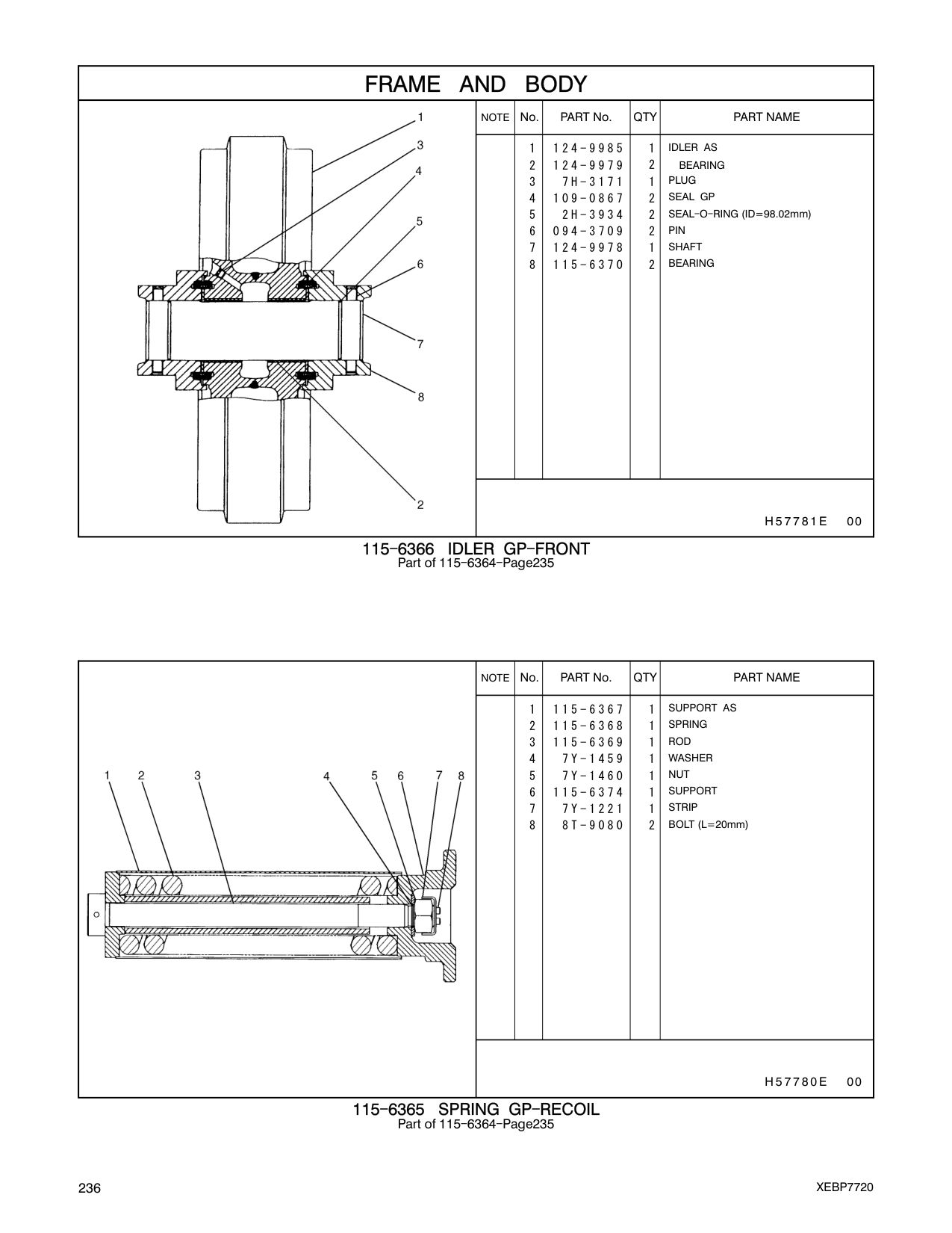 124-9978 SHAFT CAT parts manual diagram