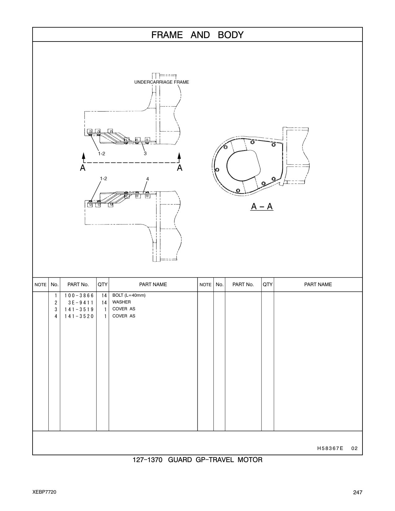 141-3520 COVER AS CAT parts manual diagram