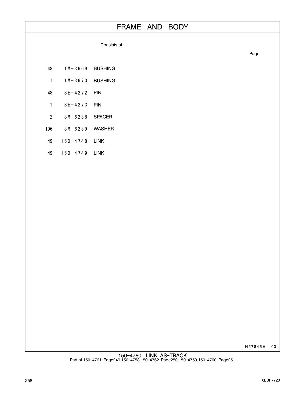 150-4748 LINK CAT parts manual diagram