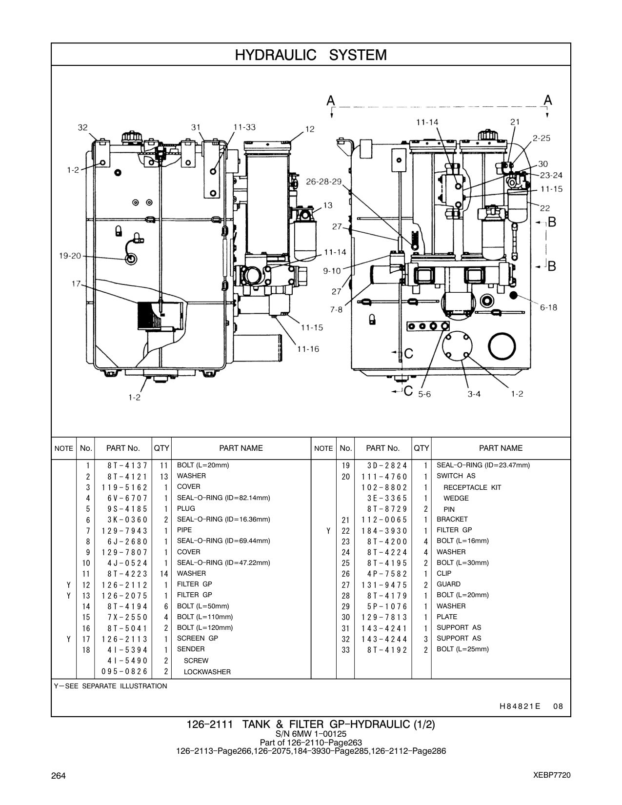 126-2112 FILTER GP CAT parts manual diagram
