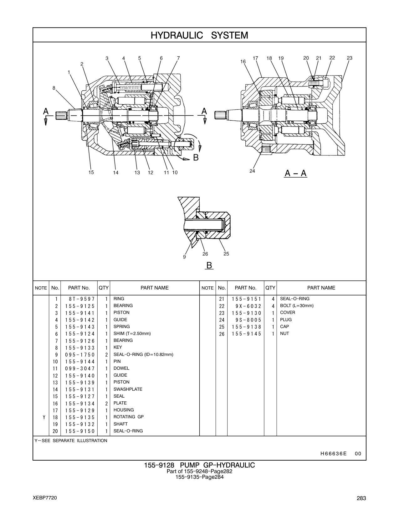 155-9135 ROTATING GP CAT parts manual diagram