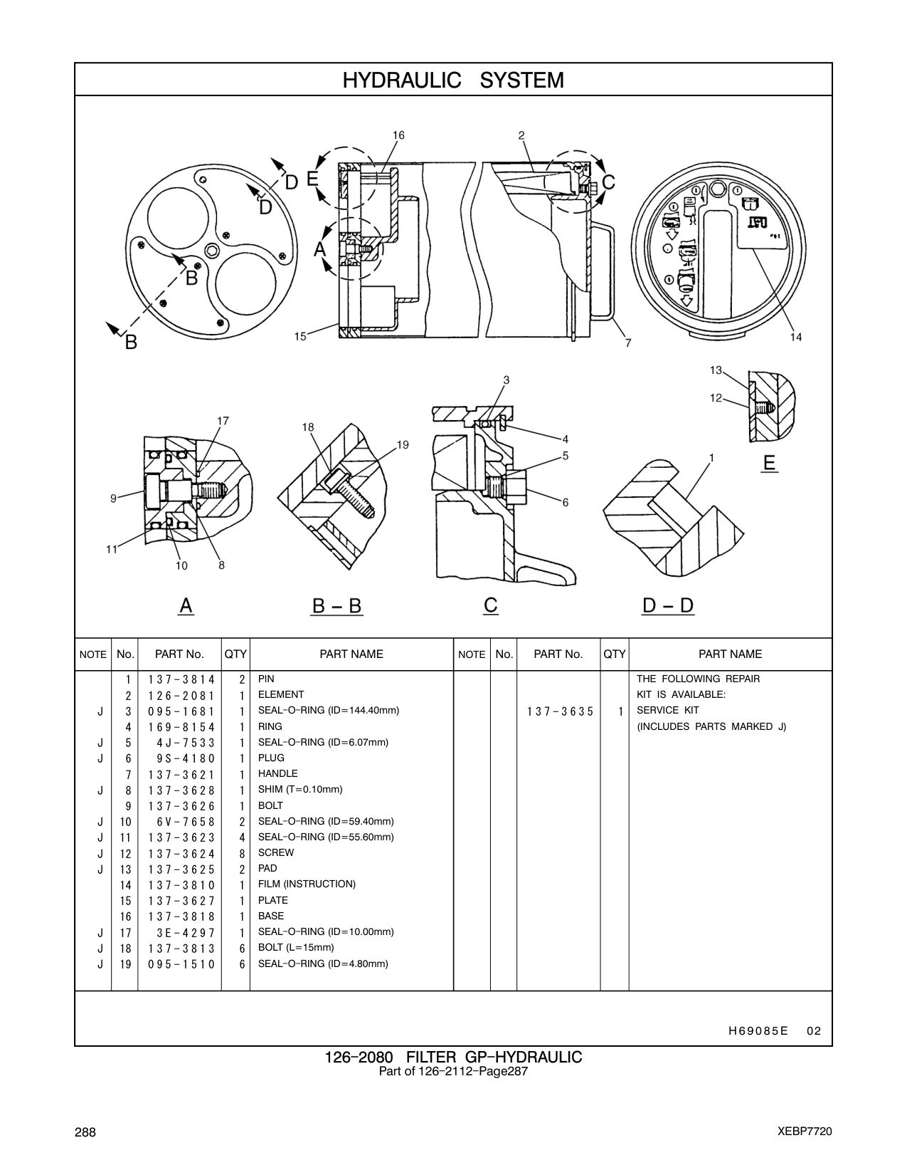 137-3627 PLATE CAT parts manual diagram