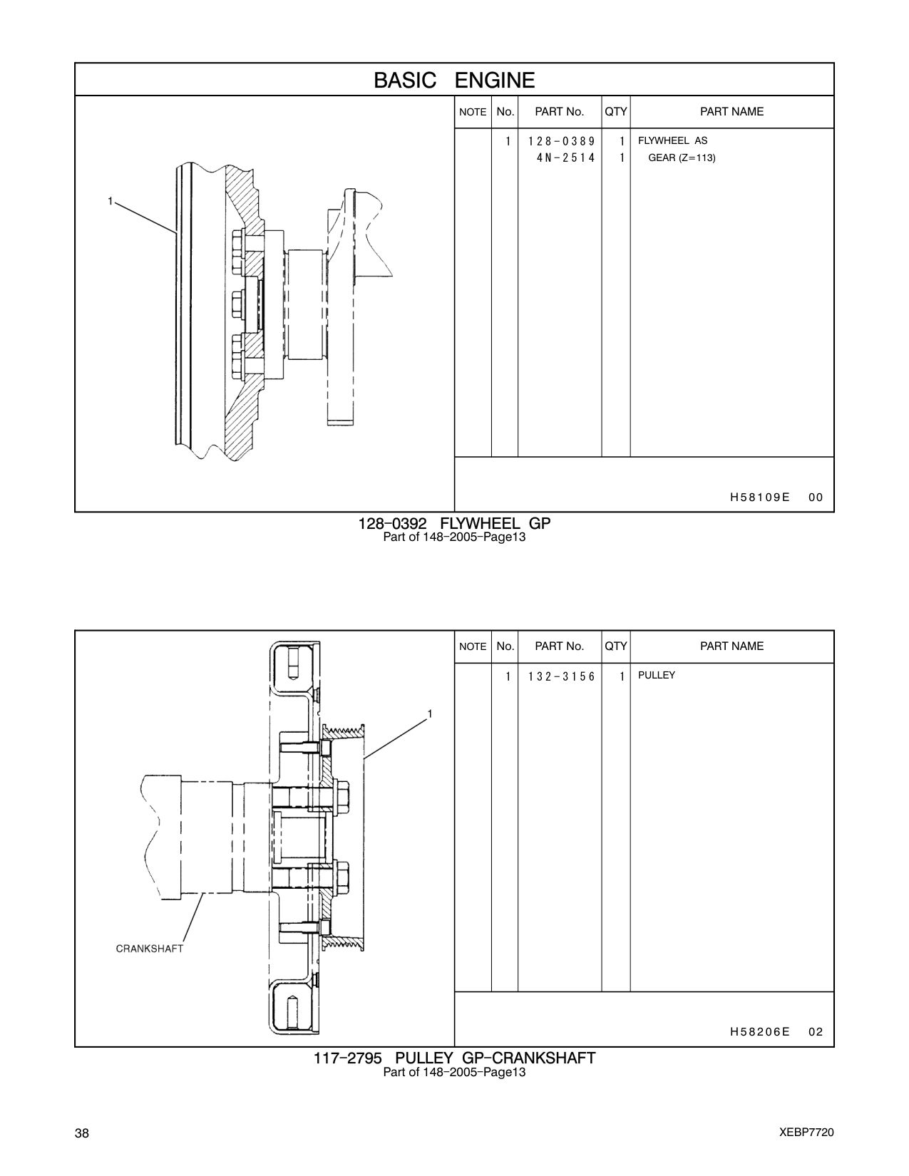 132-3156 PULLEY CAT parts manual diagram