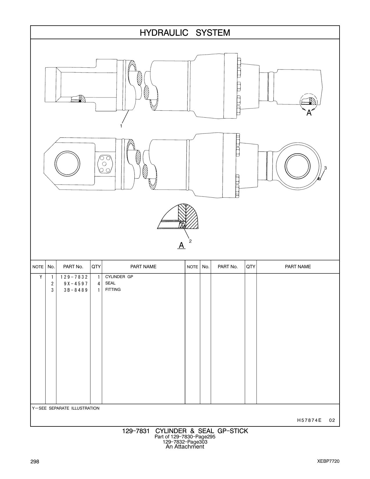 129-7832 CYLINDER GP CAT parts manual diagram