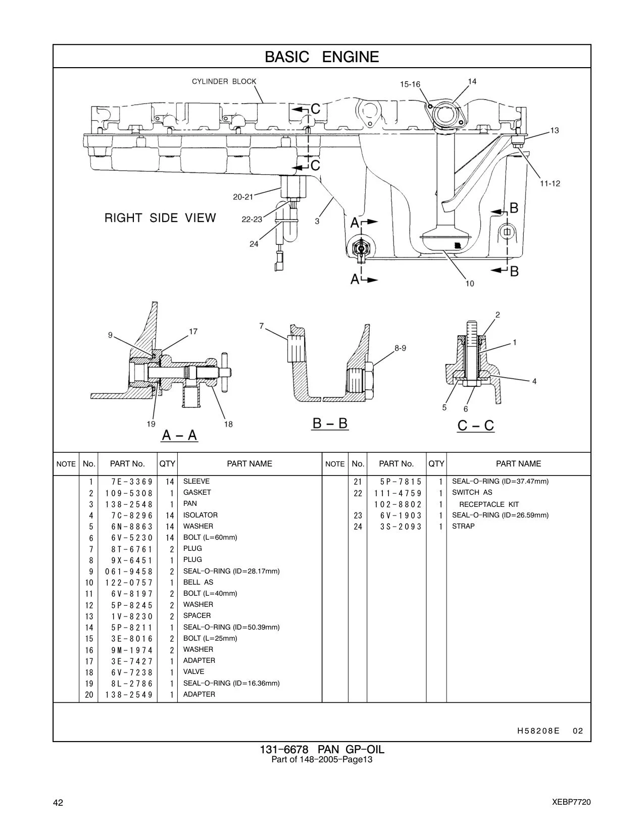 138-2548 PAN 102-8802 1 ޱRECEPTACLE KIT CAT parts manual diagram