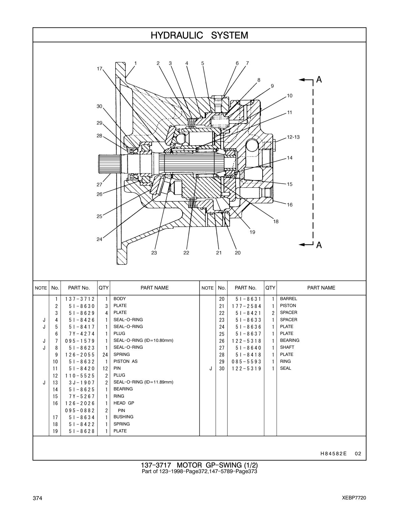 7Y-5267 RING CAT parts manual diagram
