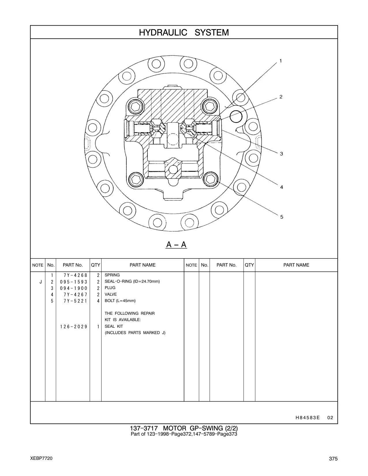 7Y-4267 VALVE CAT parts manual diagram