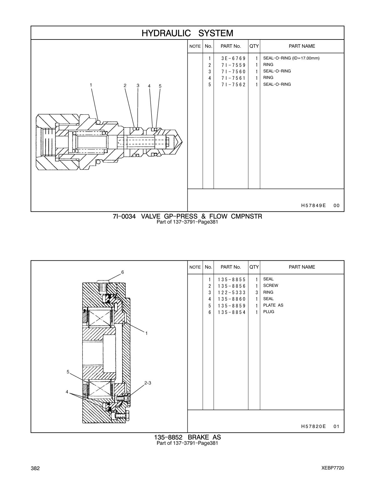 135-8860 SEAL CAT parts manual diagram