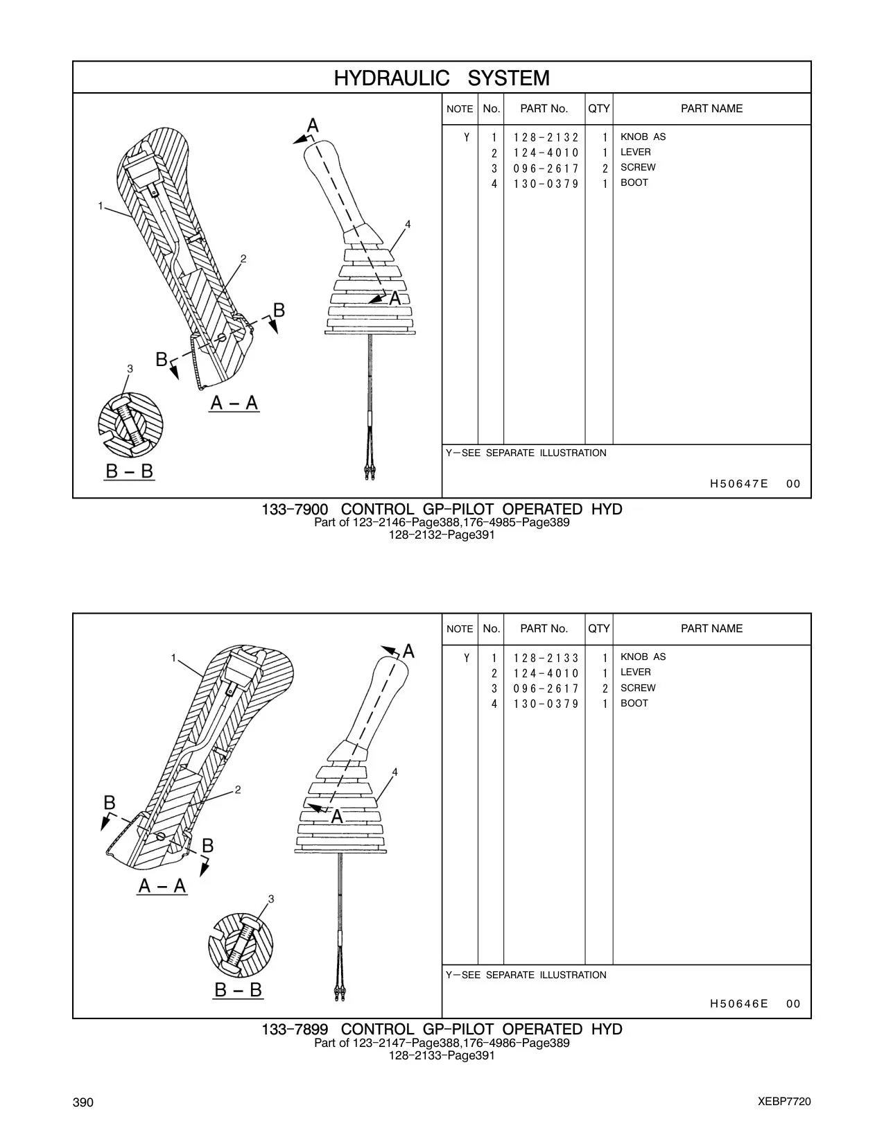 128-2132 KNOB AS CAT parts manual diagram
