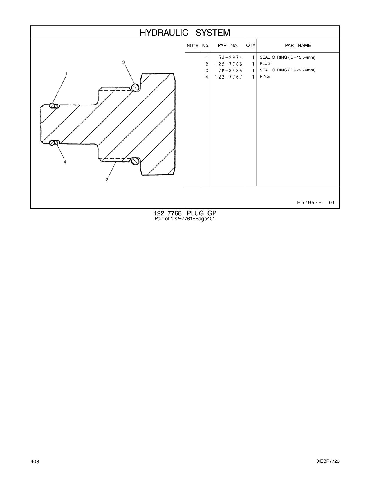 122-7767 RING CAT parts manual diagram