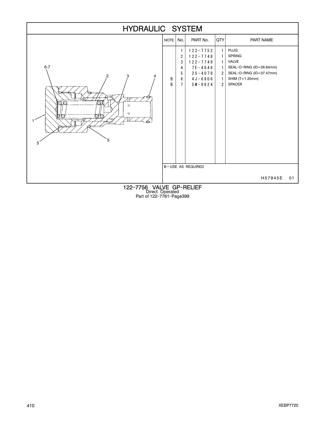 122-7748 SPRING CAT parts manual diagram