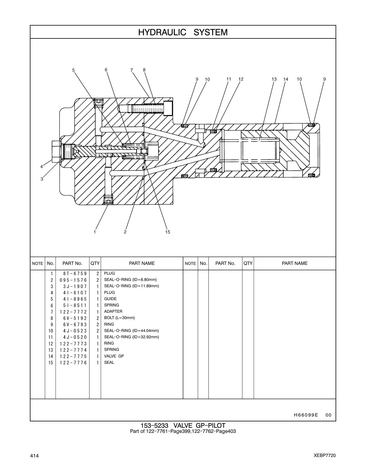 122-7772 ADAPTER CAT parts manual diagram