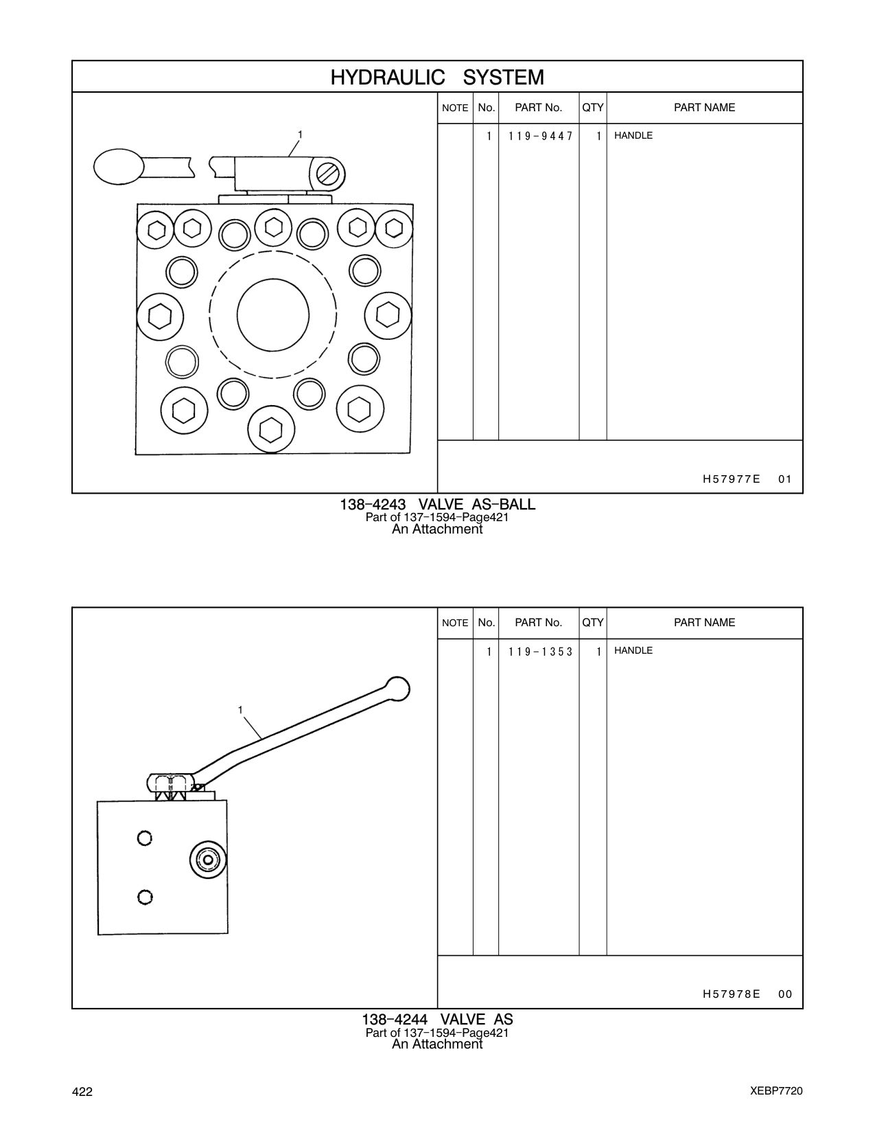 119-9447 HANDLE CAT parts manual diagram