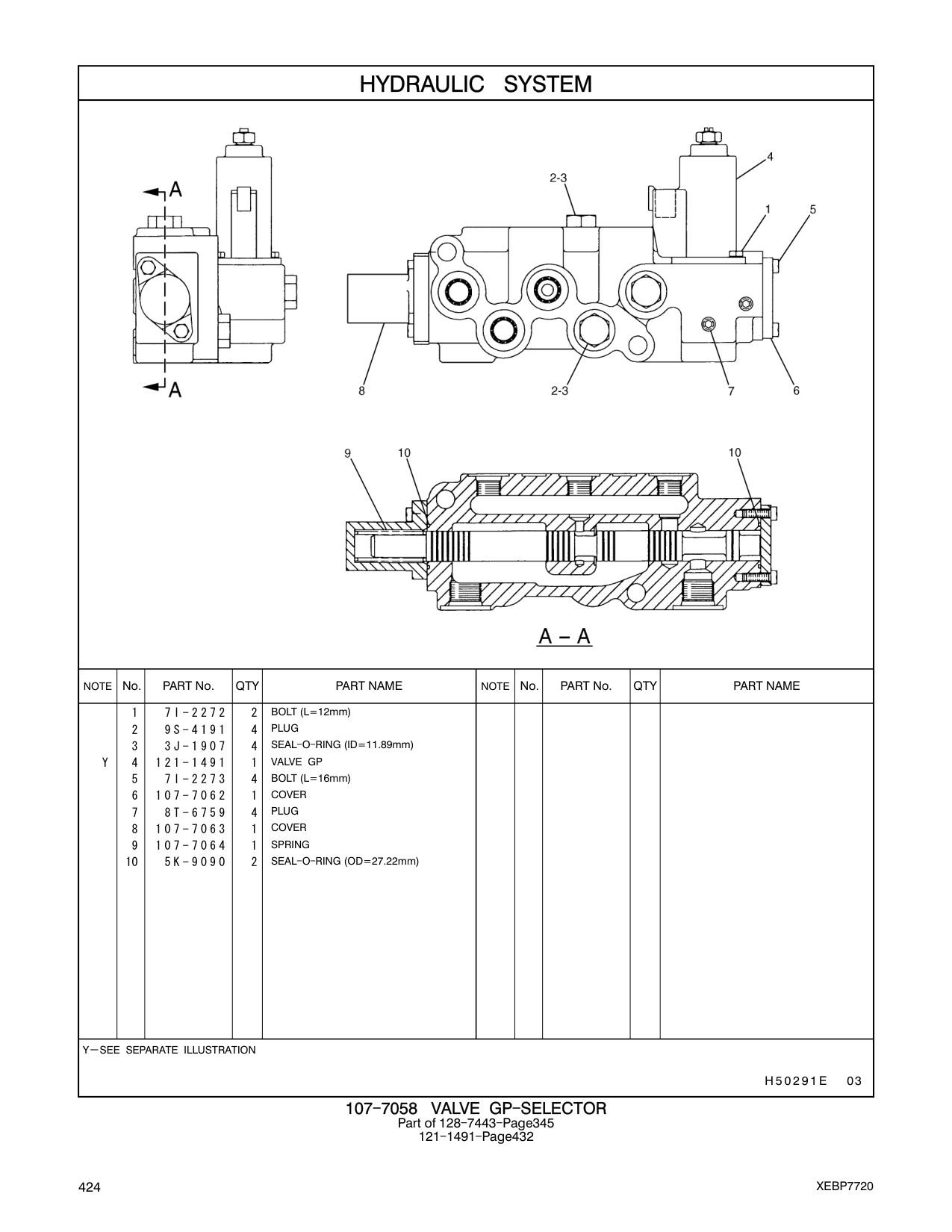 107-7062 COVER CAT parts manual diagram