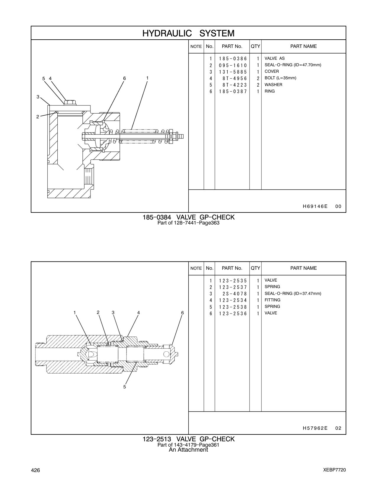 185-0387 RING CAT parts manual diagram