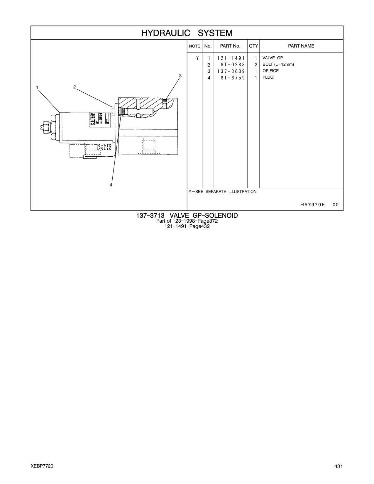 137-3639 ORIFICE CAT parts manual diagram