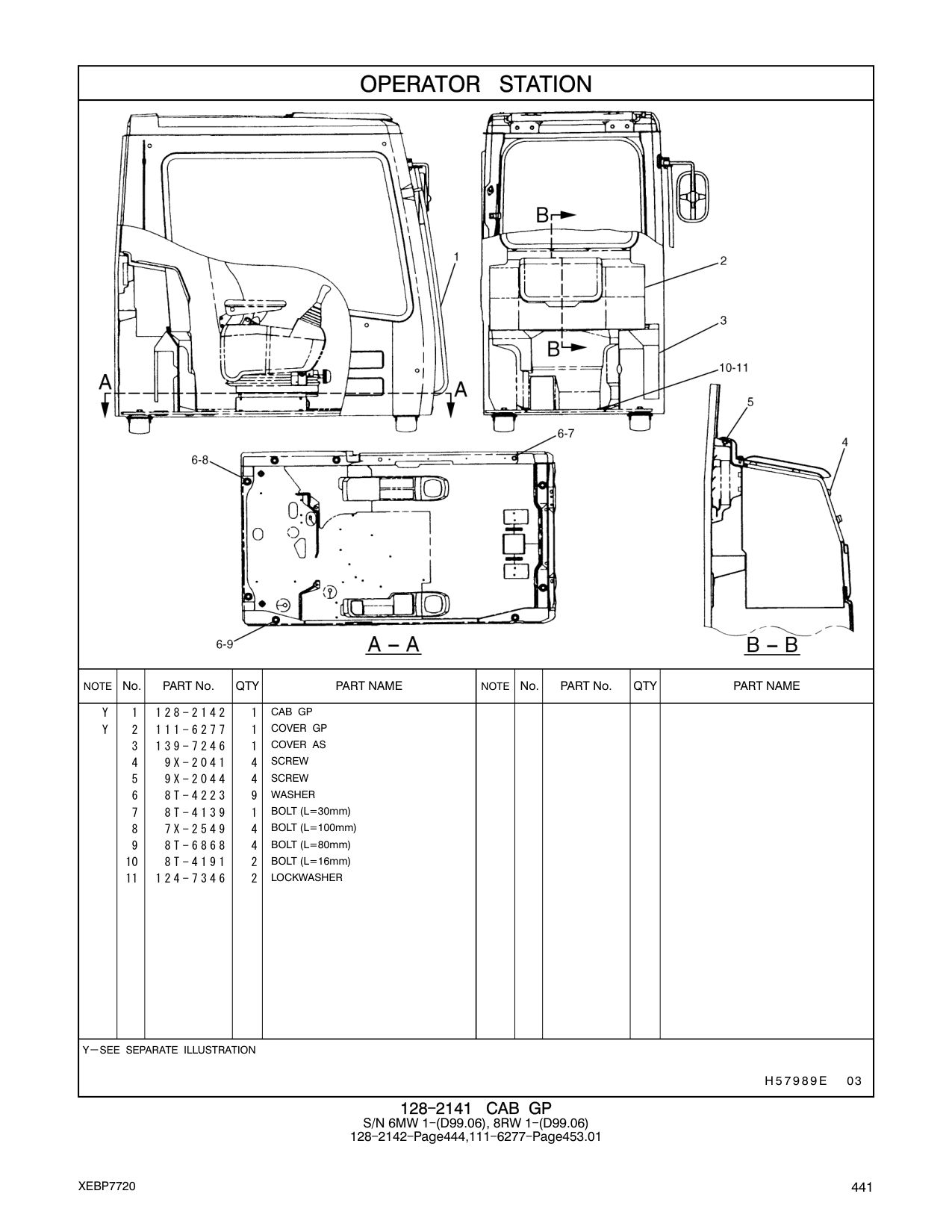 128-2142 CAB GP CAT parts manual diagram