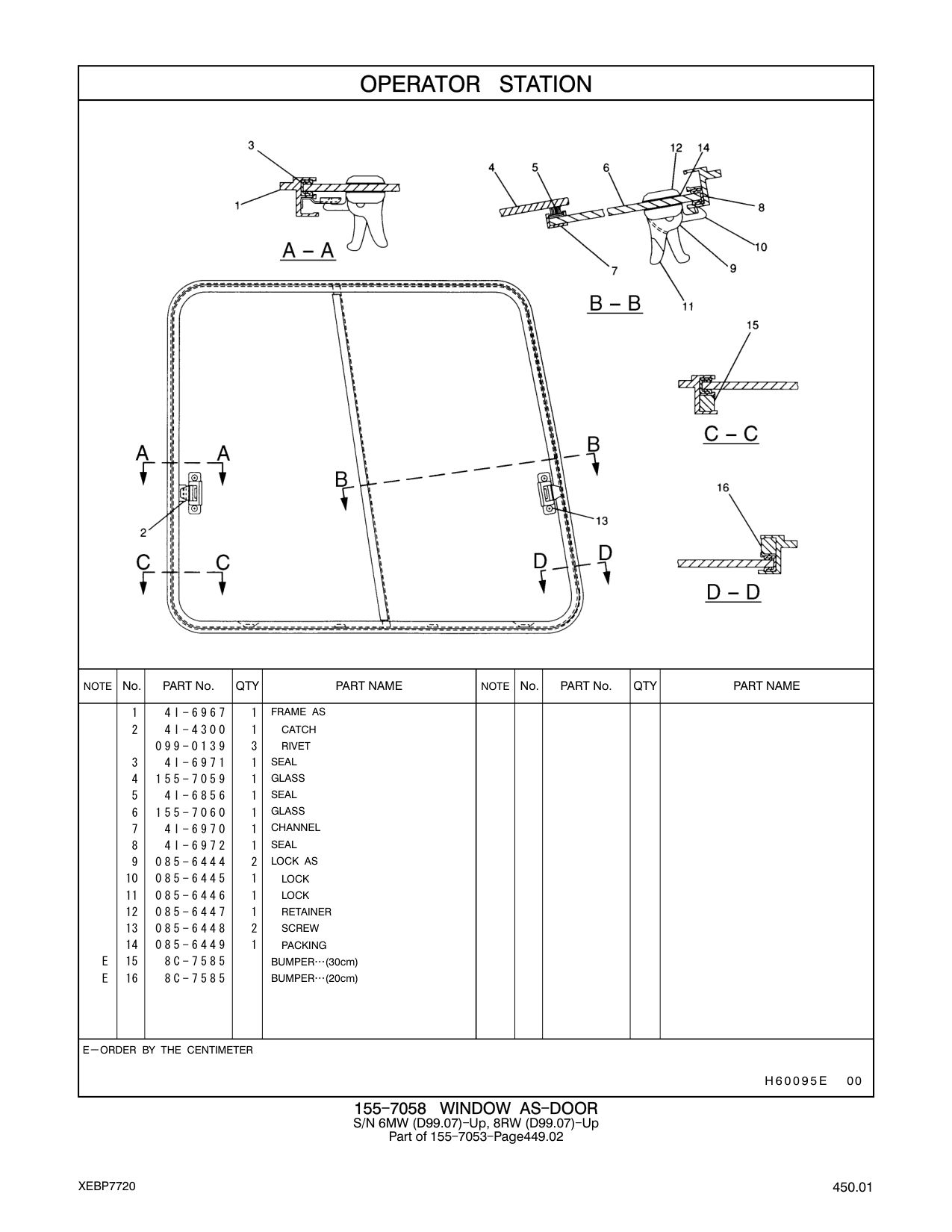 155-7059 GLASS CAT parts manual diagram