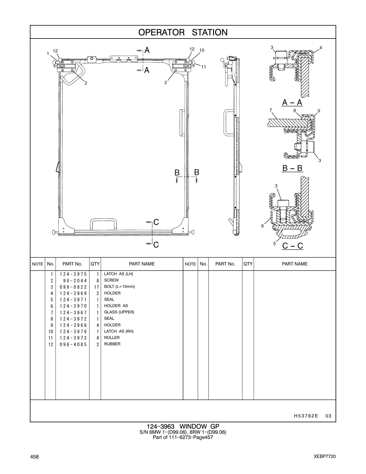 124-3972 SEAL CAT parts manual diagram