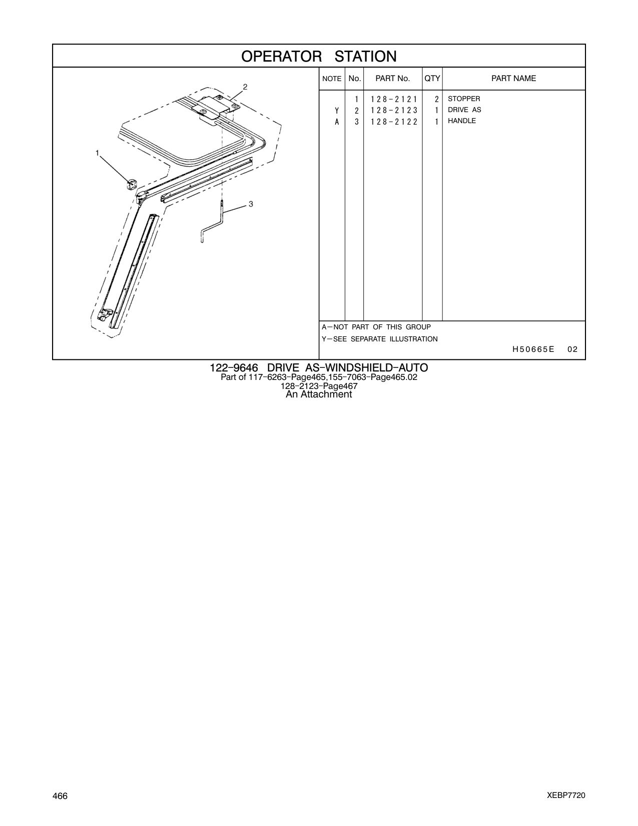 128-2121 STOPPER CAT parts manual diagram