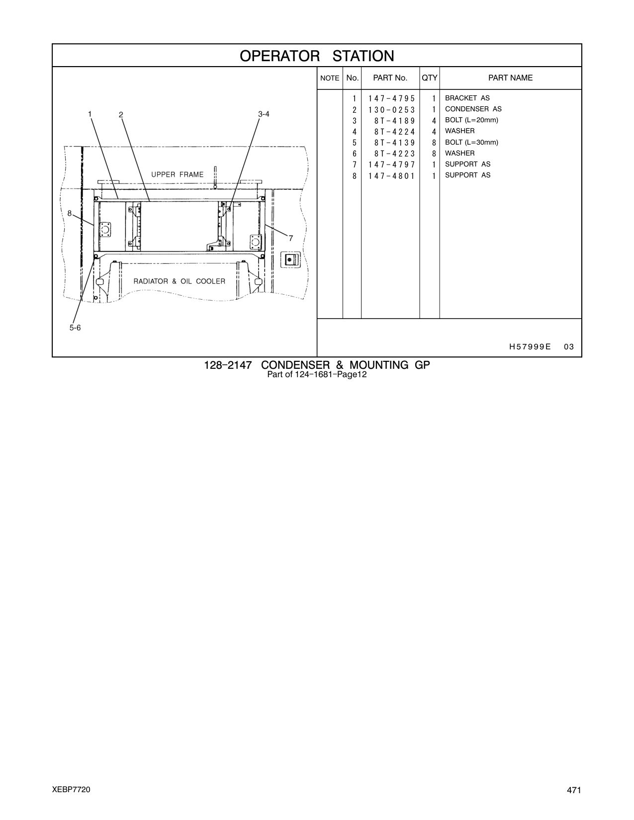 147-4801 SUPPORT AS CAT parts manual diagram