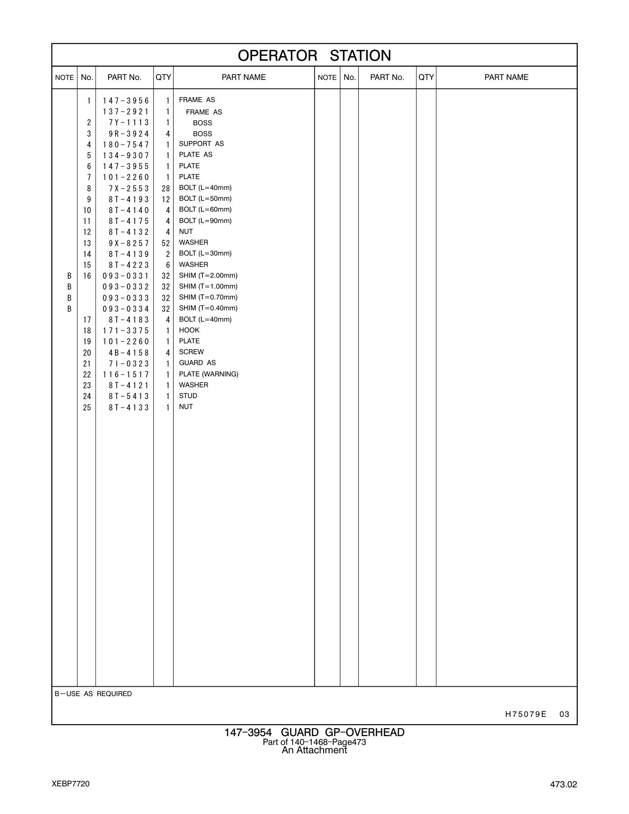134-9307 PLATE AS CAT parts manual diagram
