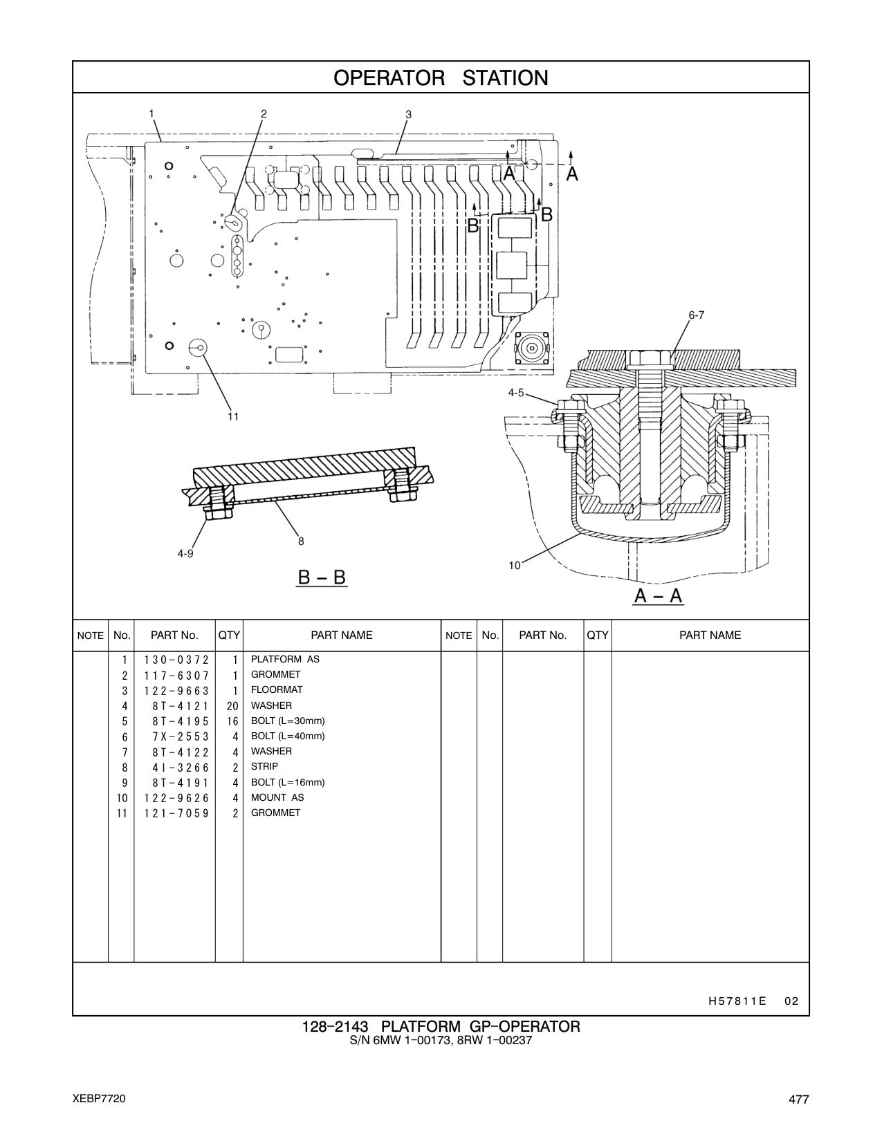 122-9663 FLOORMAT CAT parts manual diagram