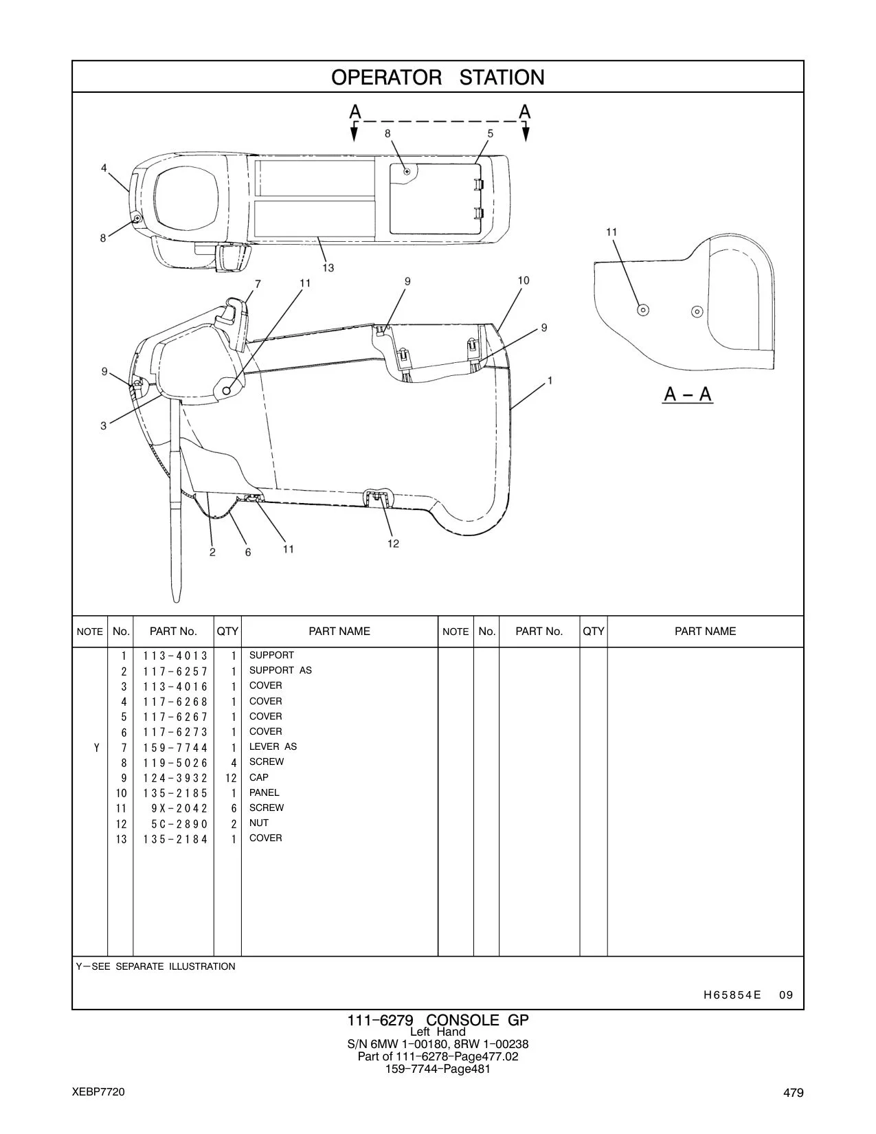 117-6267 COVER CAT parts manual diagram