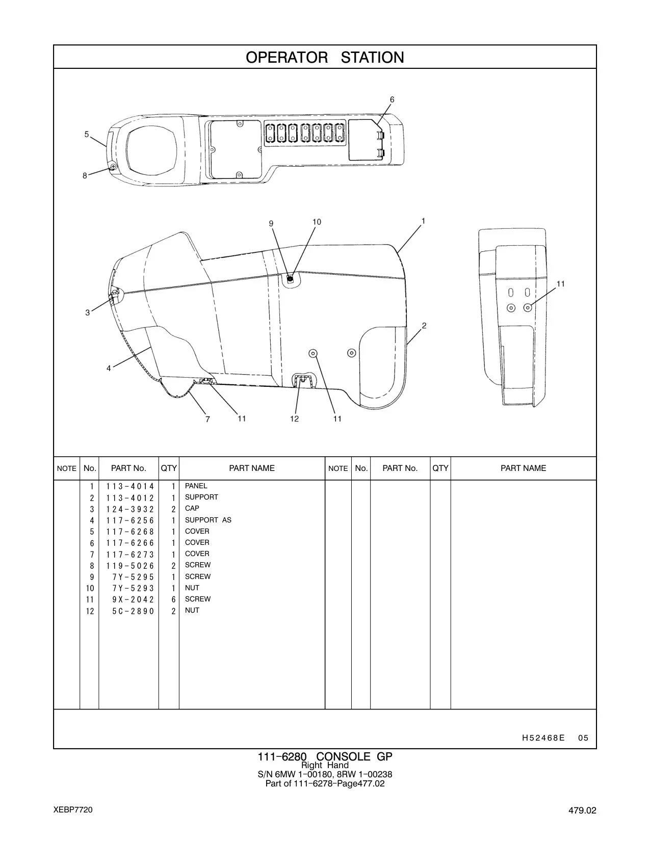 113-4014 PANEL CAT parts manual diagram