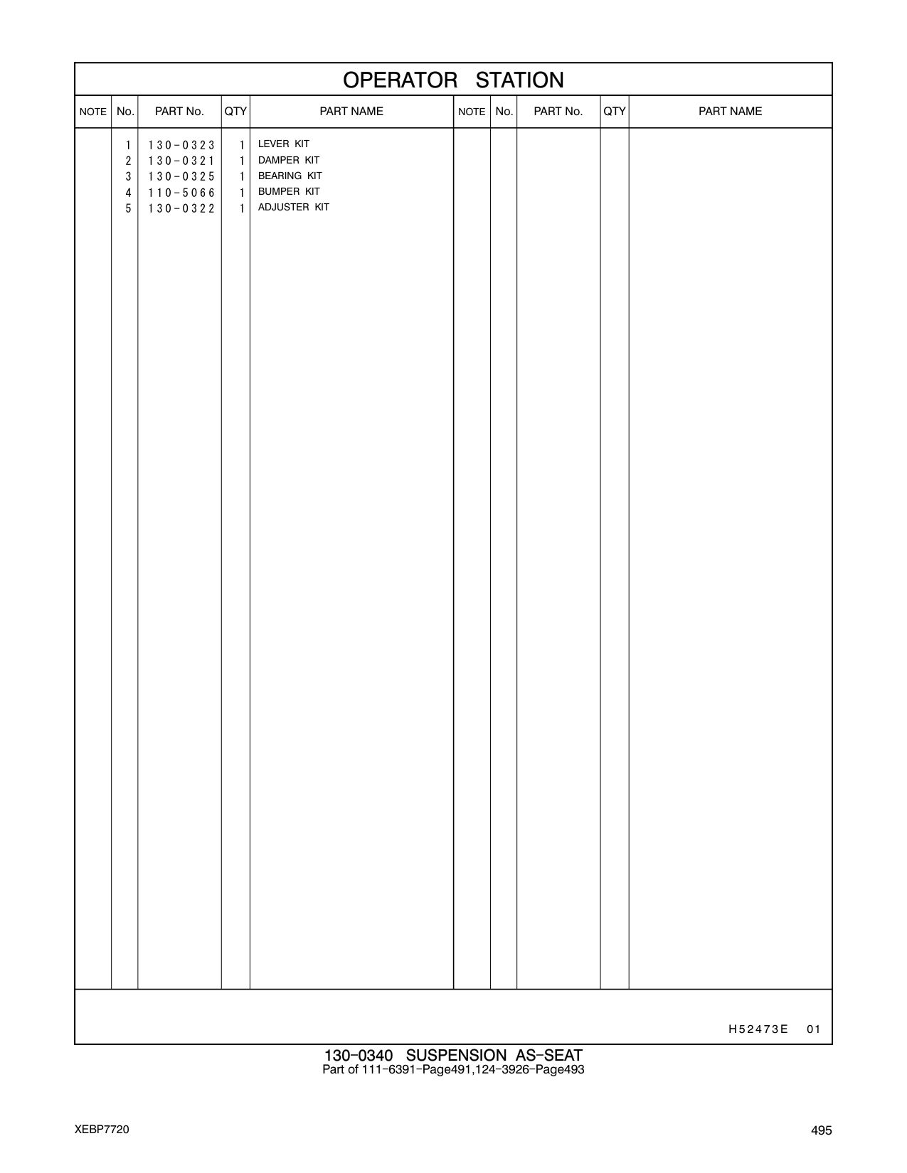 110-5066 BUMPER KIT CAT parts manual diagram