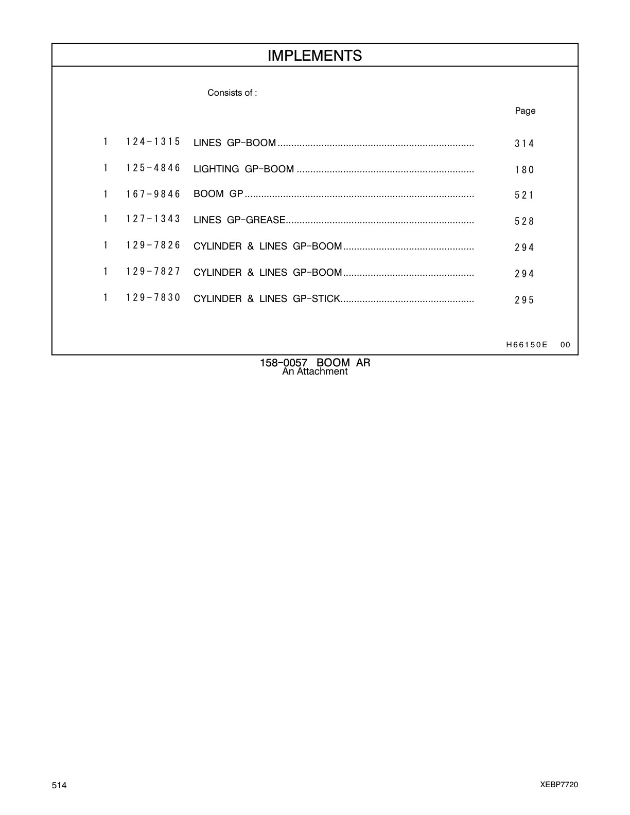 129-7826 - CYLINDER & LINES GP-BOOM