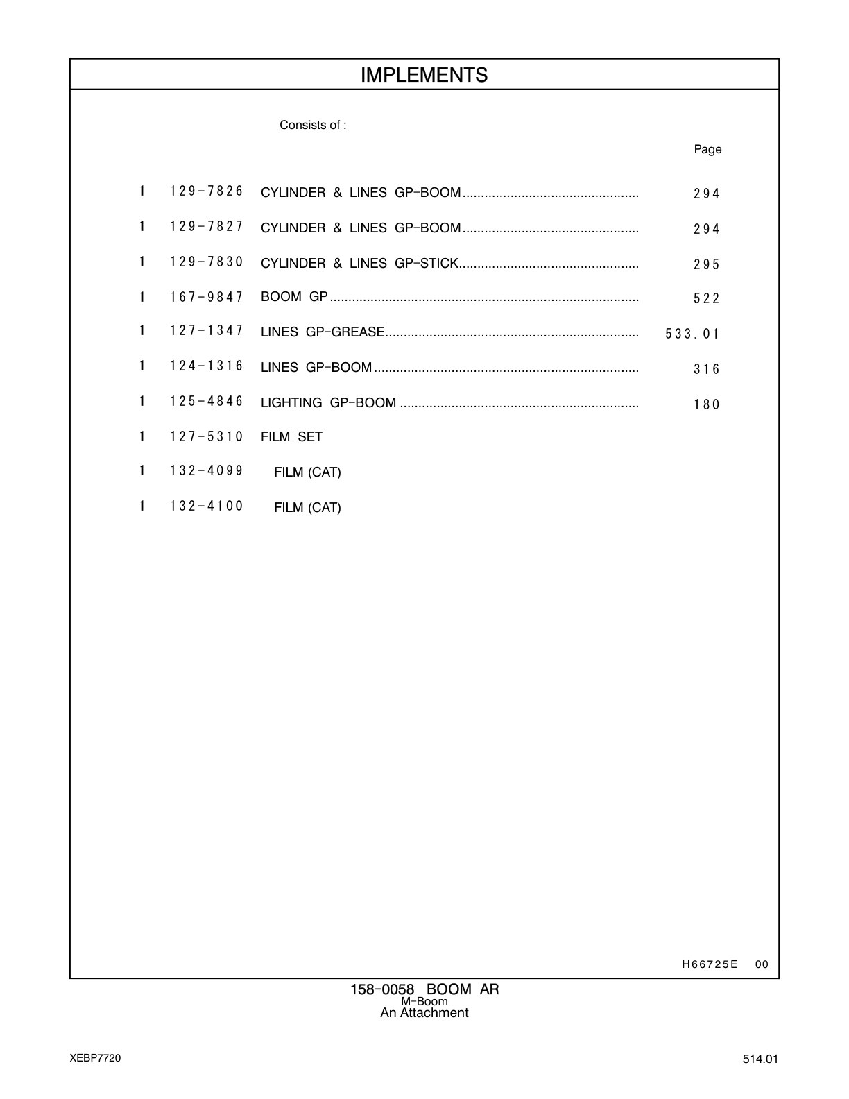 127-1347 LINES GP-GREASE CAT parts manual diagram