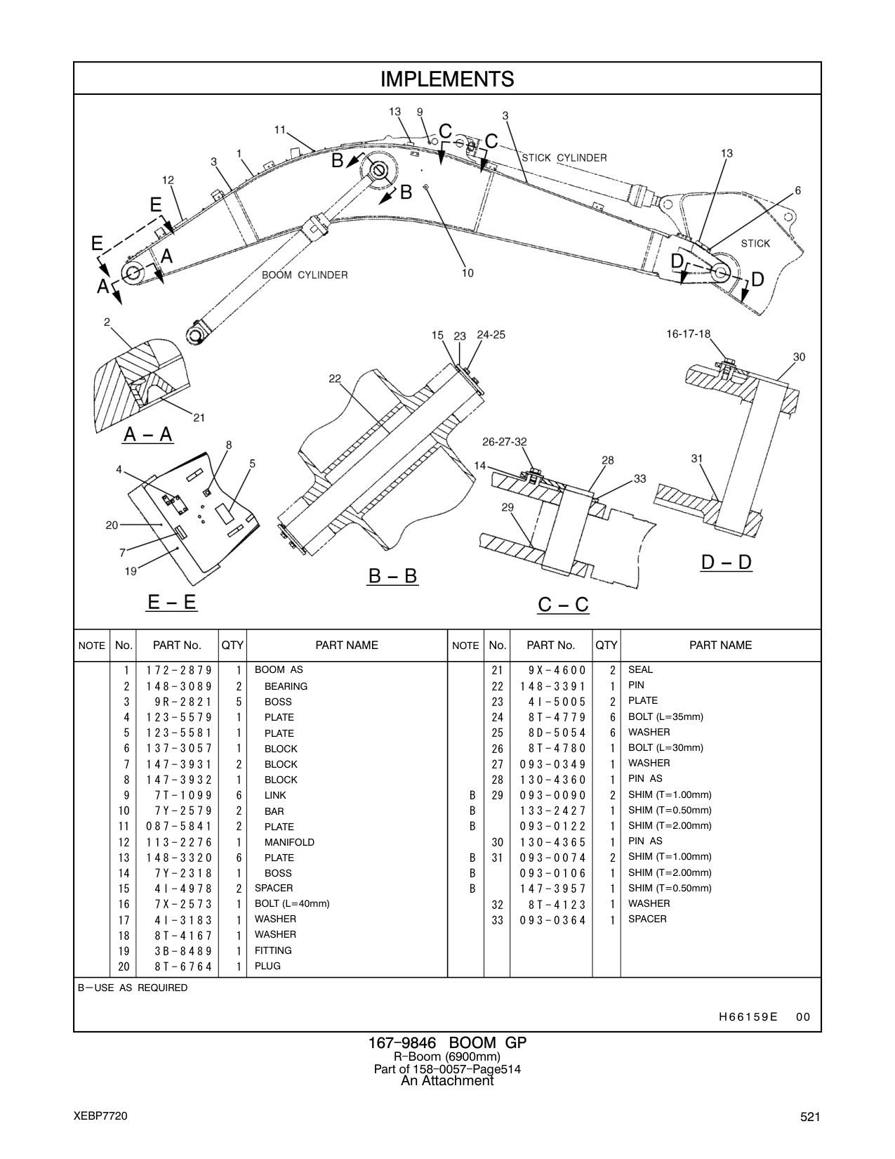172-2879 BOOM AS 21 9X-4600 2 SEAL CAT parts manual diagram