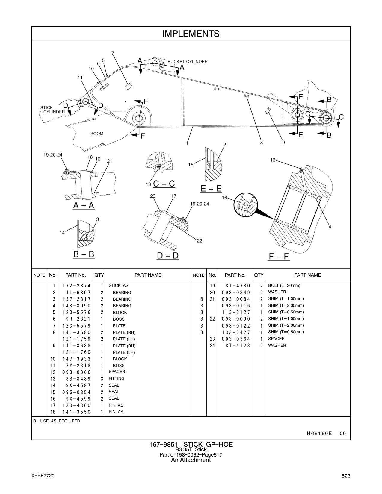 172-2874 STICK AS 19 8T-4780 2 BOLT (L=30mm) CAT parts manual diagram