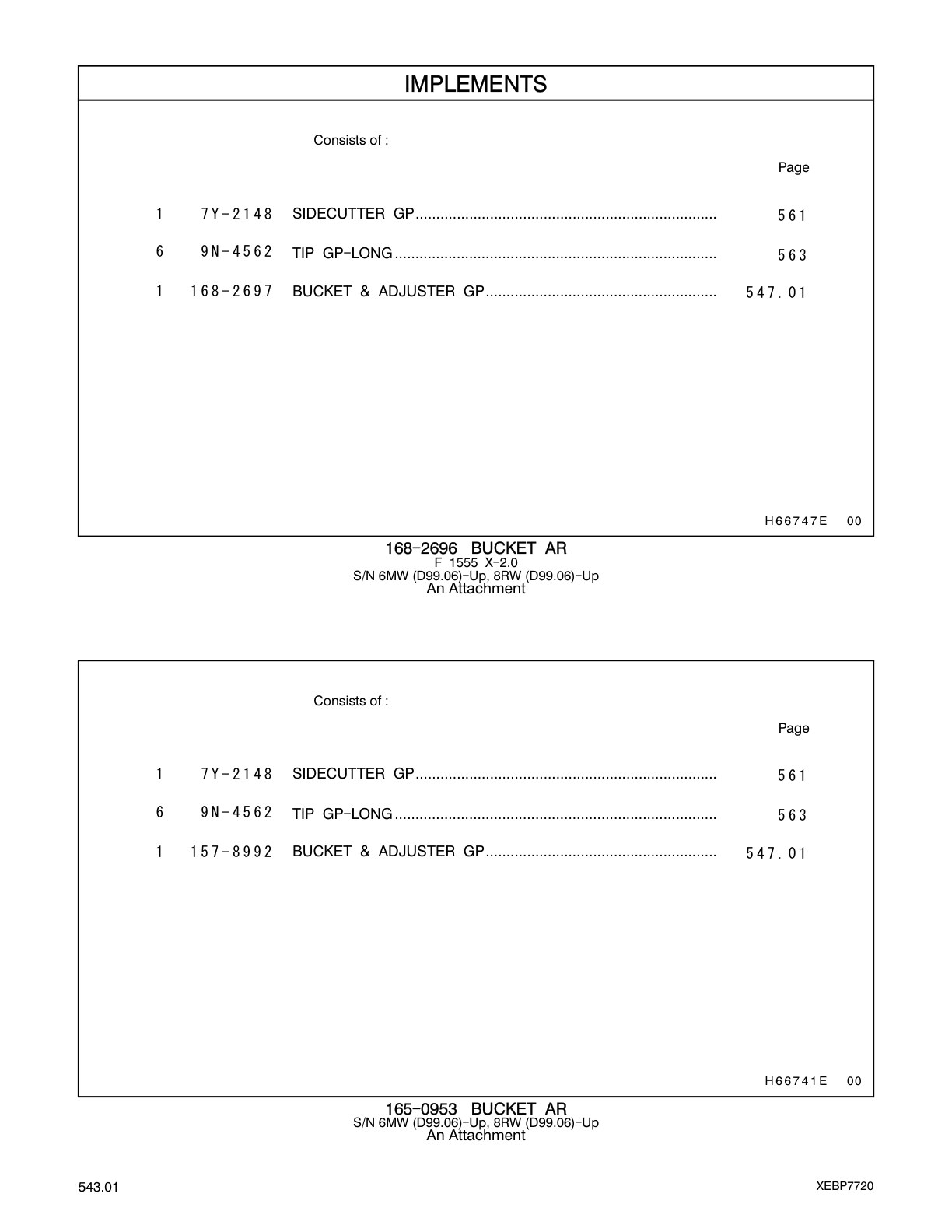 168-2697 BUCKET & ADJUSTER GP CAT parts manual diagram
