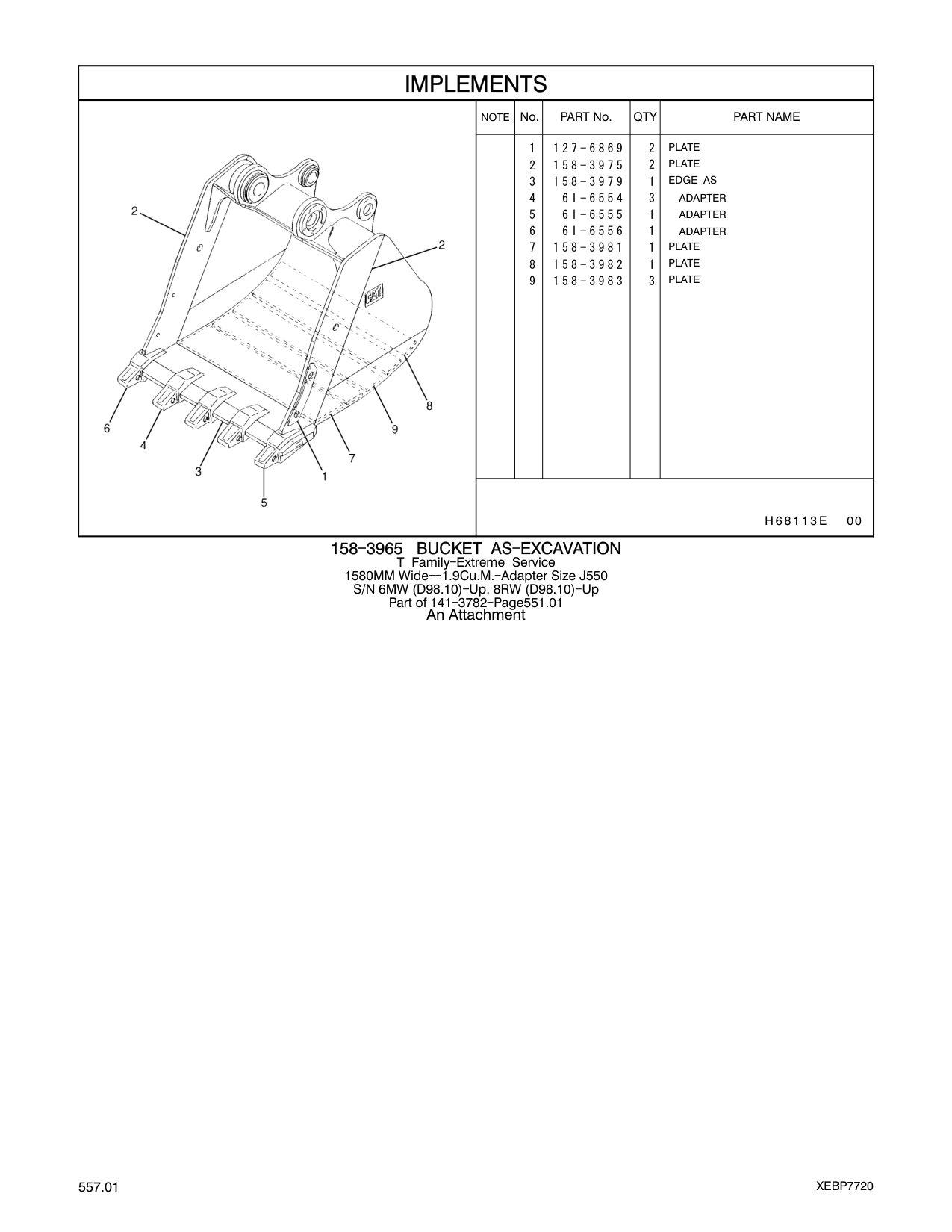 158-3979 EDGE AS CAT parts manual diagram