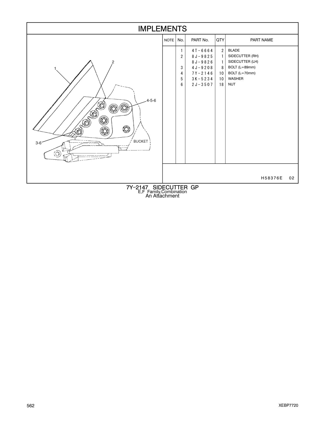 4J-9208 BOLT (L=89mm) CAT parts manual diagram