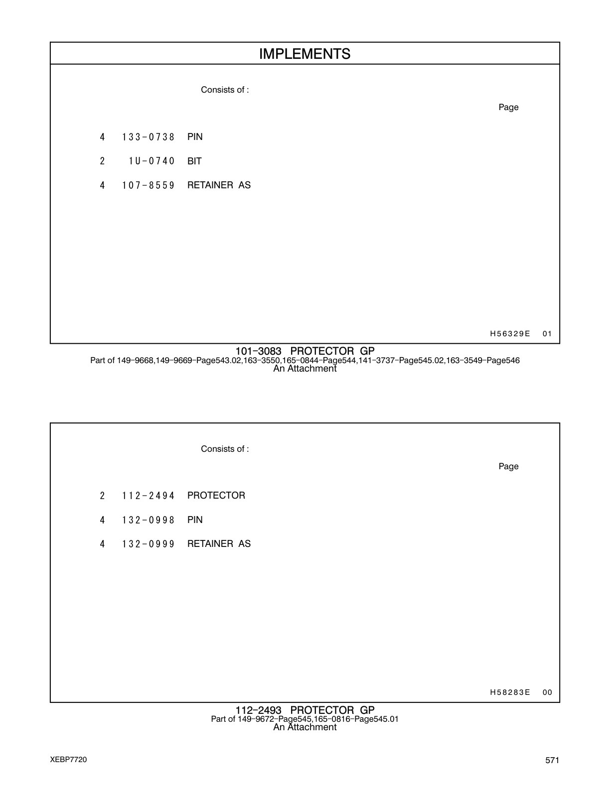112-2494 PROTECTOR CAT parts manual diagram