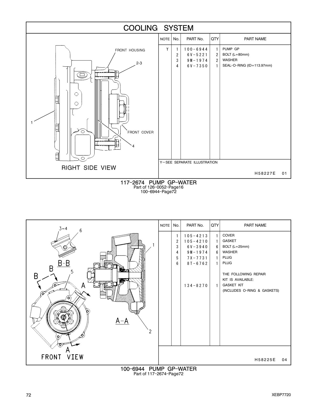 100-6944 PUMP GP CAT parts manual diagram